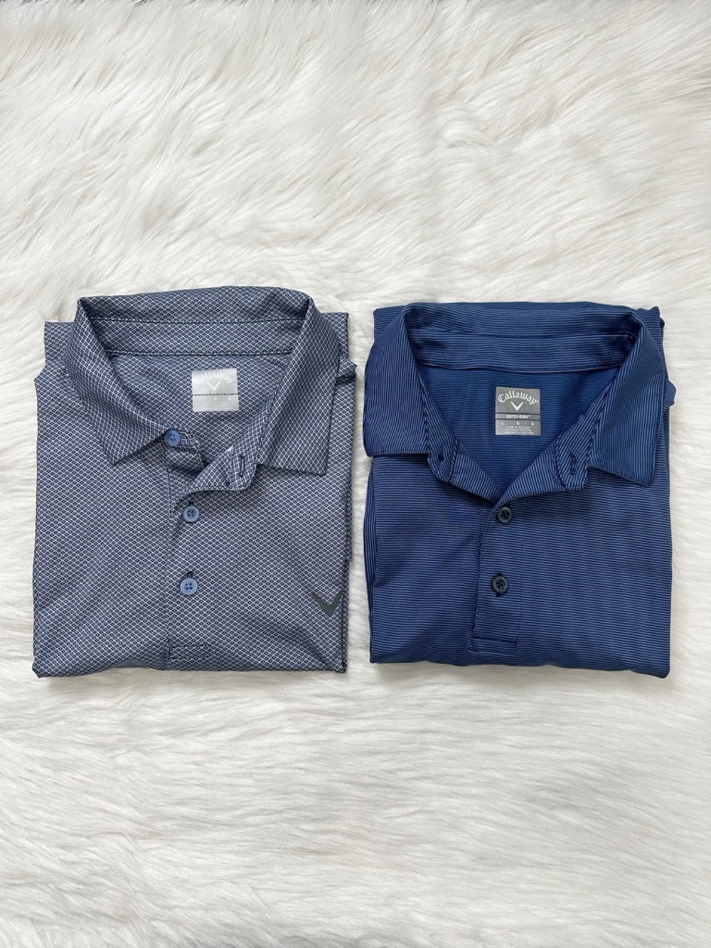 Callaway BUNDLE (2) Men’s Opti-Dri Moisture Wicking Golf Polo Shirt, Sz Large